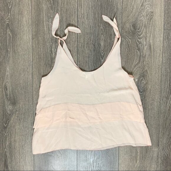 Club Monaco Salyie Camisole Blouse Tank Top Silk Shoulder Tie Pale pink Size  XS - Picture 6 of 11